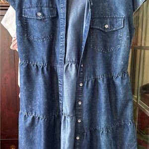 Denim Button-Down Dress